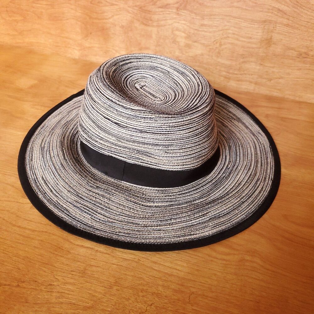 Solar Escape Sun Hat Womens One Size Woven Wide Brim Adjustable Vacation Beige